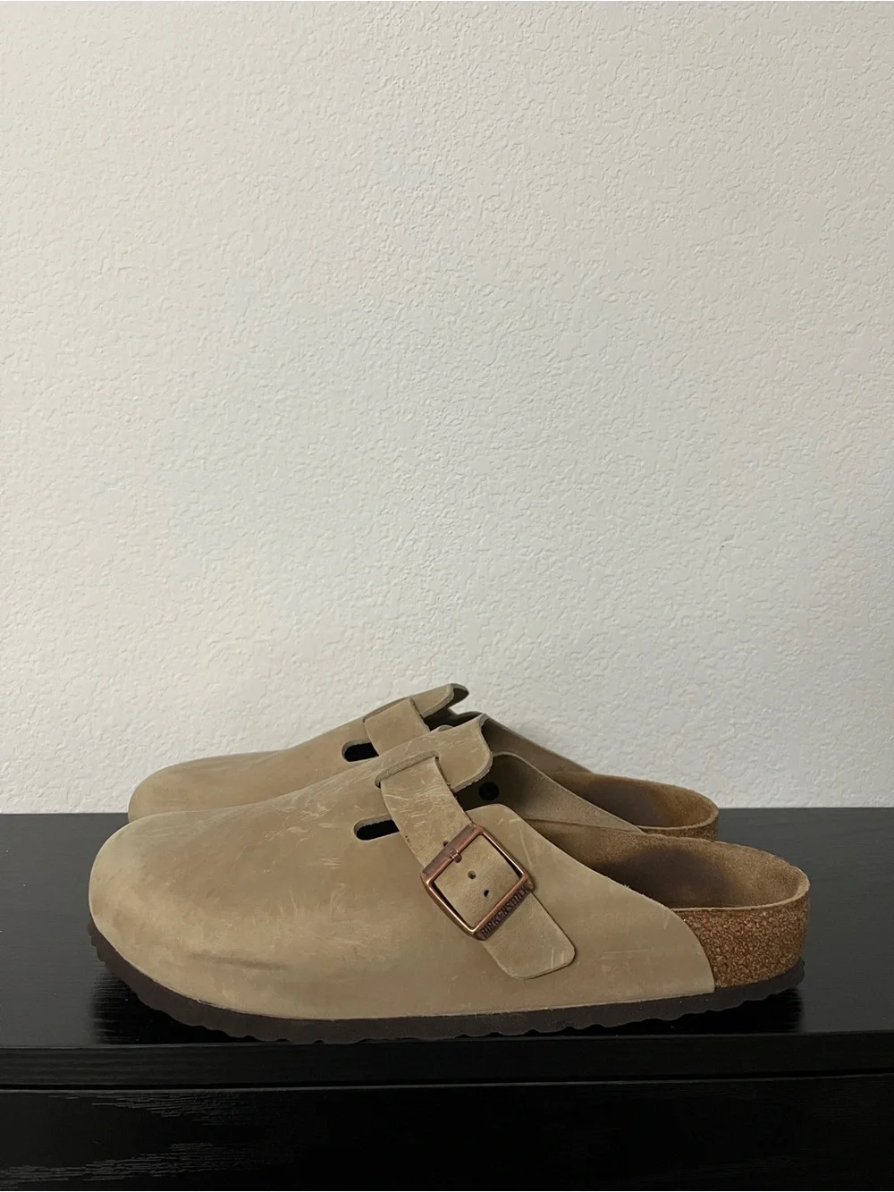 Birkenstock Boston Oiled Tobacco Brown Leather Clog Slip-On Loafers US 10 EU 43